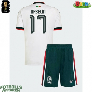 Mexiko Orbelin Pineda #17 Bortaställ Barn VM 2026 Kortärmad (+ Korta byxor)